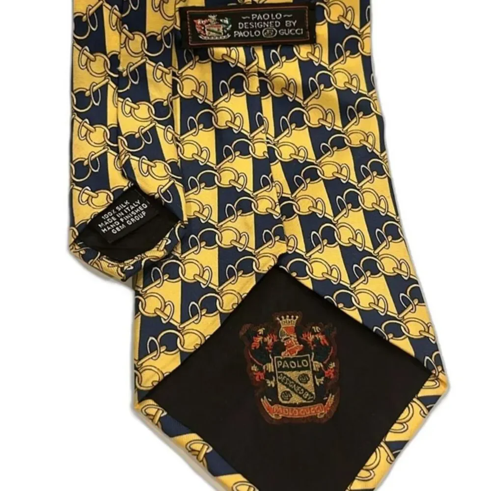 Paolo Gucci Horsebit Silk Tie: Archival Vintage Ties for Men